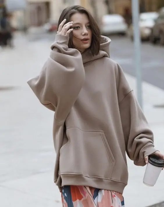 100% Cotton French Terry Oversized Hoodie Dress
