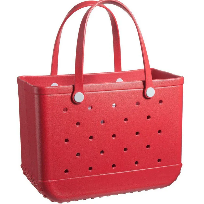 

Wholesale 2021 New Waterproof EVA Products Rubber Tote Beach Handbag Diagonal Beach Luxury Handbags For Women Crossbody Bogg Bag, 5colors