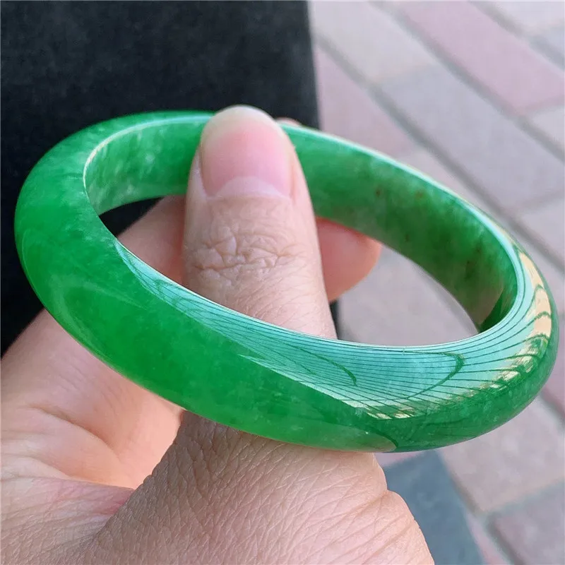 

YQ235 free shipping natural emerald Gemstone Cuff jadeite jade Bangle and bracelet jewellery, White