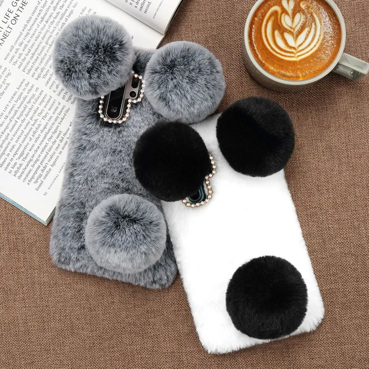 

2020 new design women girl tpu soft phone back cover 3d cartoon plush phone case for Huawei p30 mate 30