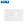 Popular Good Quality Hotel Illumination Surface Electric Wall Switch 250V 15A Single Power Point U1511