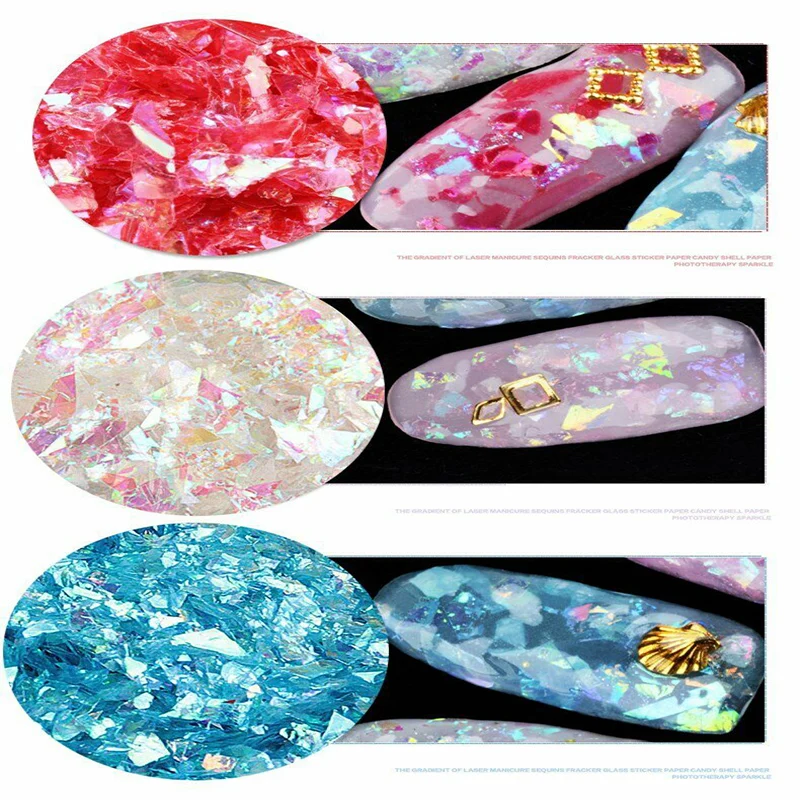 

Holographic Nail Decoration Flakes Glitter DIY Nail Art 3D Sequin, Picture