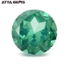 Round oval shape created green sapphire synthetic corundum
