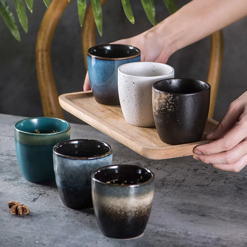 

Japanese& Korean style ceramic Sake/Beer cup Ceramic tea Cups Pottery Teacups Porcelain Mugs Service Arabic Espresso Coffee Cup