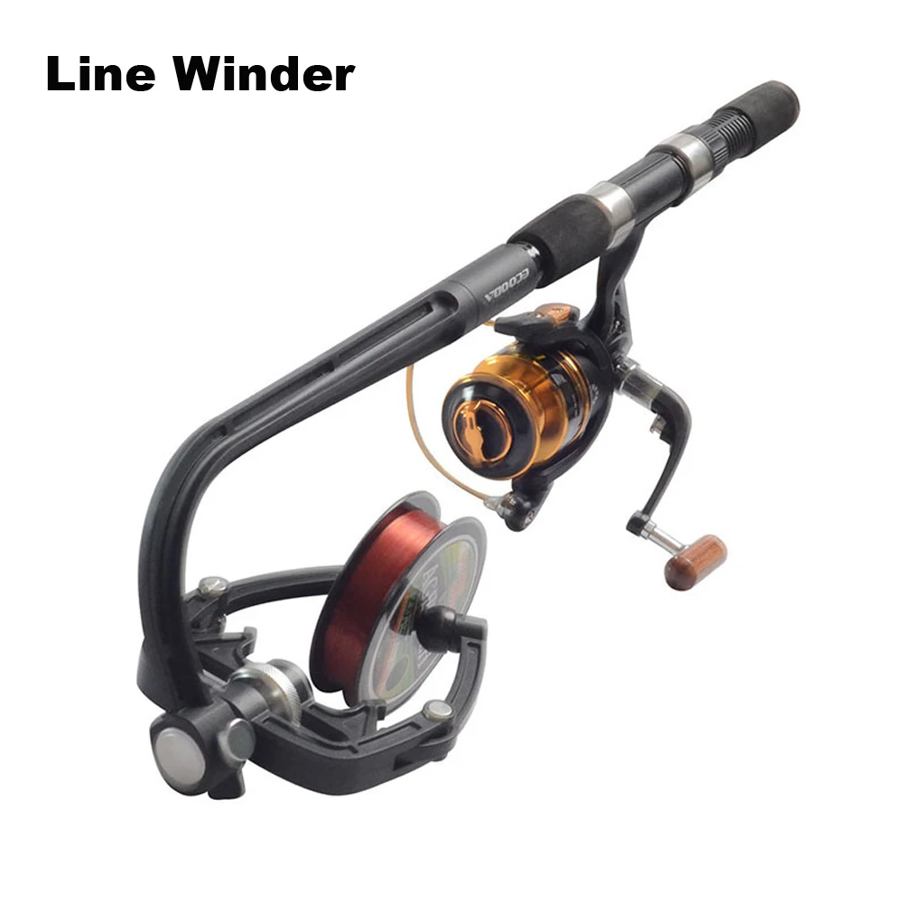 

Spinning fishing line winder spooler machine spinning reel spool spooling station system (B07), Black