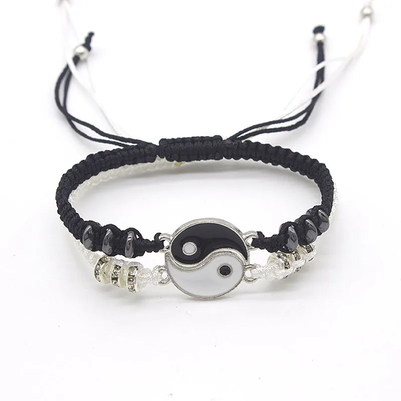

Hand-woven Tai Chi Bracelet Adjustable Matching Yin Yang bracelet Boy and girlfriend couple bracelet, Picture shows