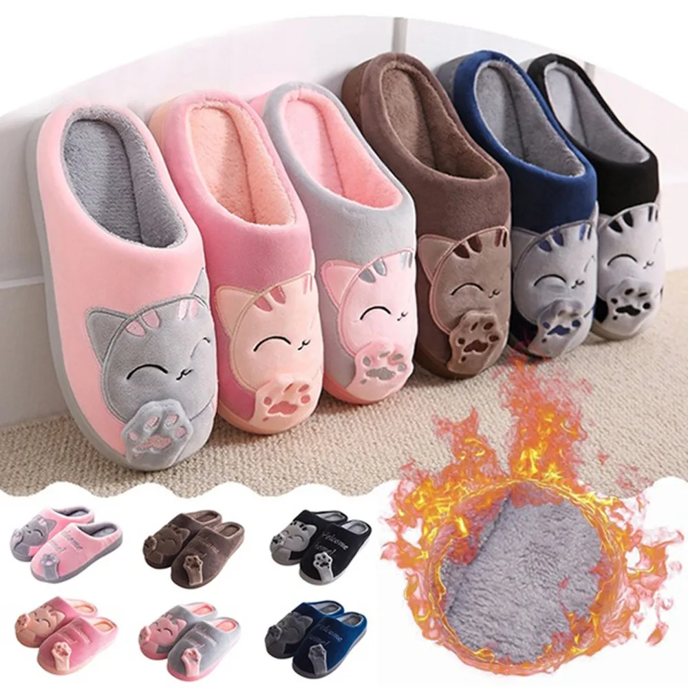 

Home female floor women's shoes cotton ladies indoor slippers plush slippers cute non-slip winter animal female slippers, Picture