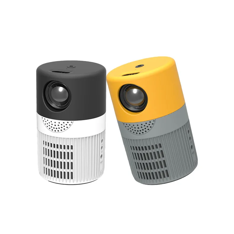 

2022 Newest Pocket LED Mini Projector Gift Video Game Projector Toy T400 Multimedia, Gray yellow&black white