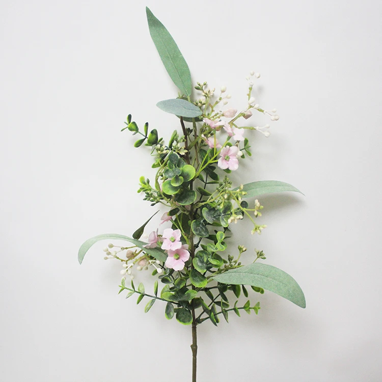 春季花叶为插花银元叶婚庆墙背景墙人工桉树叶