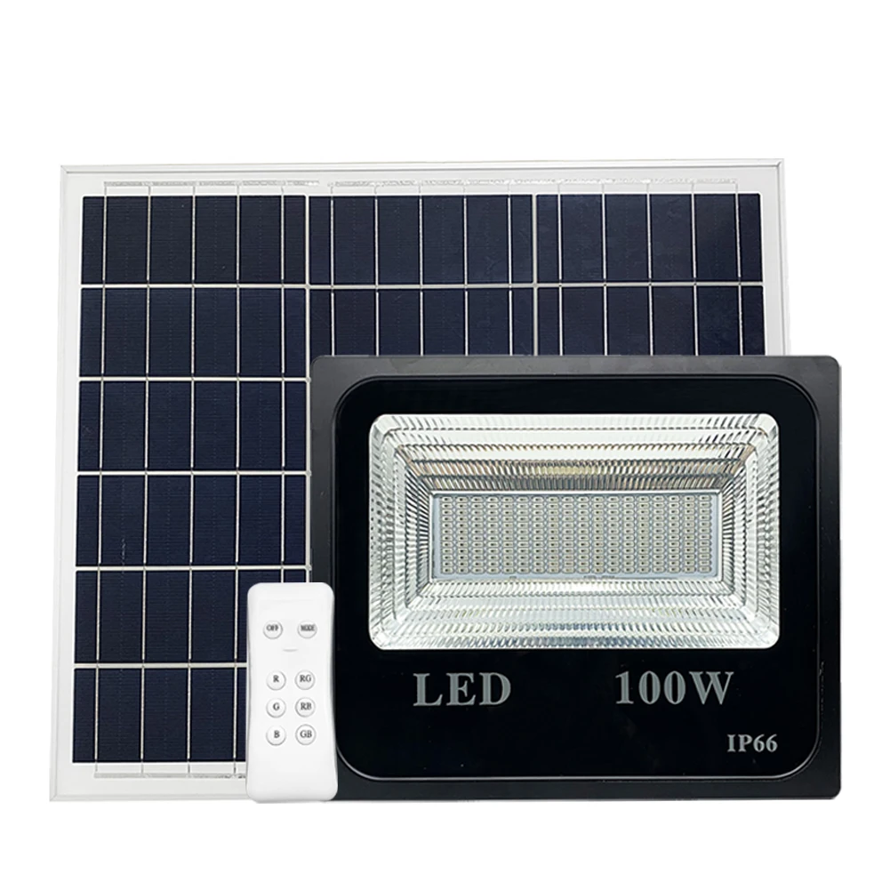 

50W 100W Solar Floodlight Remote Control RGB Colorful Projection Light Outdoor Waterproof Courtyard Solar Lawn Lighting