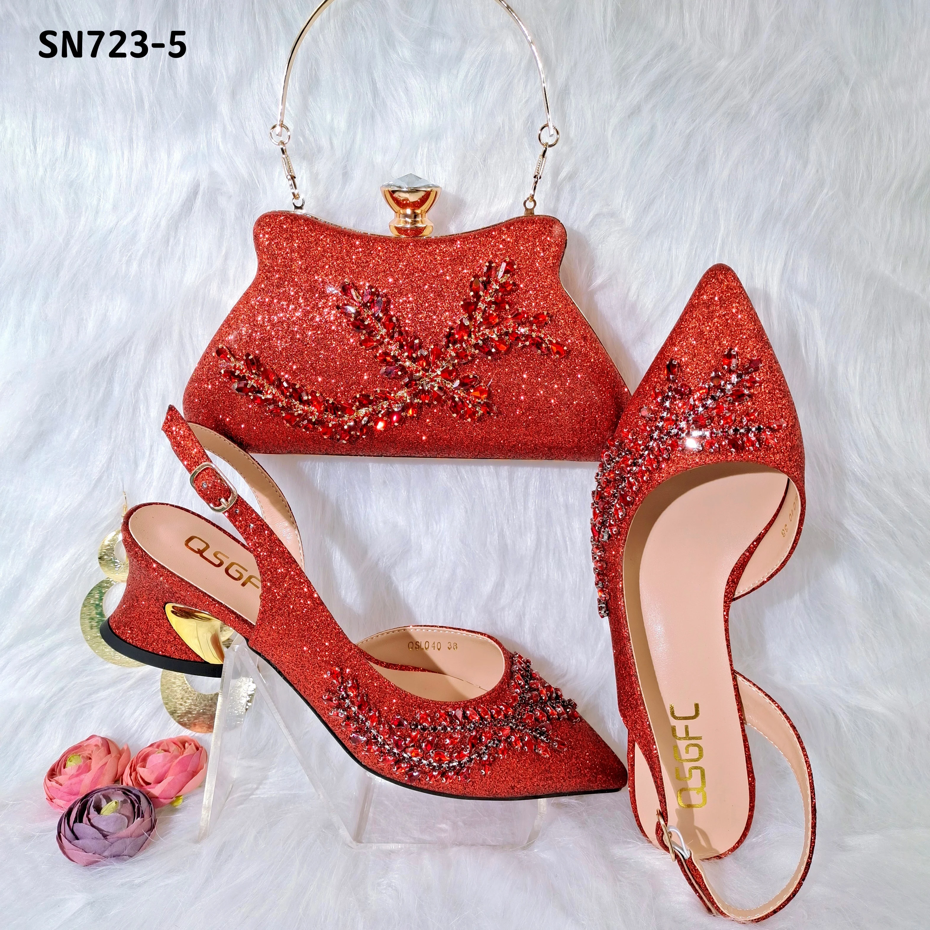 

Inmyshop 2022 Nigeria party italian shoes and clutch bag set African matching shoes and bag set shoes match cluth bag set