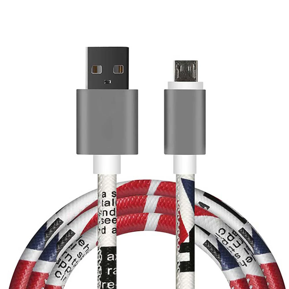 

Leather material phone charger cable micro data cable for Android, Red