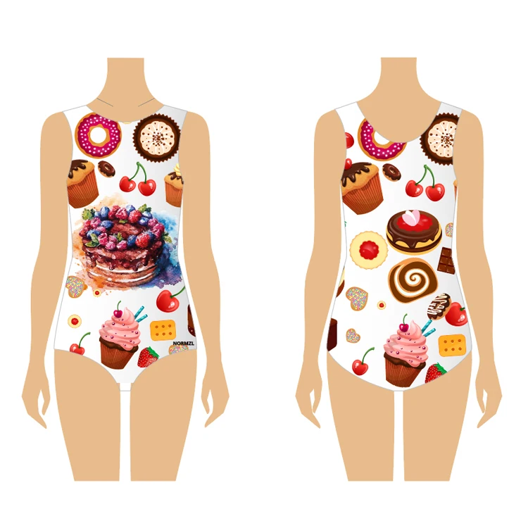 

Hot Sale Gym Wear Custom Donut Print Girls Gymnastics leotard for Training