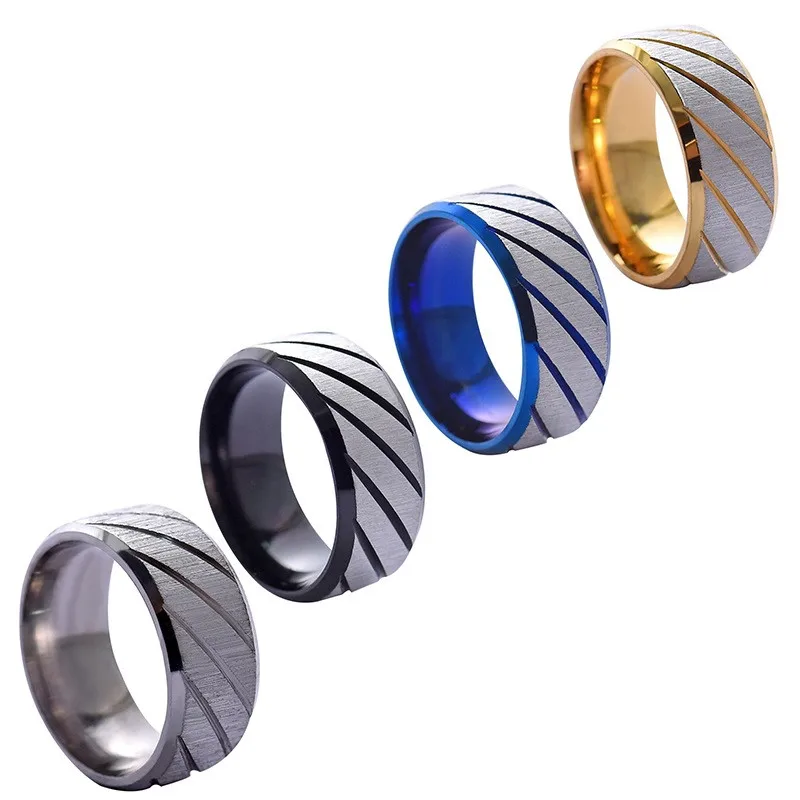 

2021 Fashion Titanium Steel Couple Rings Gold Wave Pattern Wedding Infinity Ring Men and Women Engageme Spot nt Jewelry Gifts, Picture shows