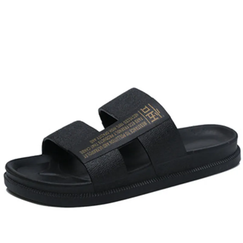 

Dropshiping Agent Hot Sale Sandals Summer Men New Fashion Lightweight Black Slippers Slip Resistant Rubber Bottom Man Shoes