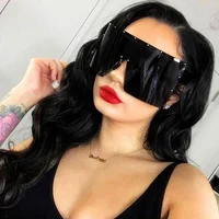 

Fashion One Piece Oversized Sunglasses Women UV400 Windproof Rimless SunGlasses shield style sunglasses 2020 new arrival