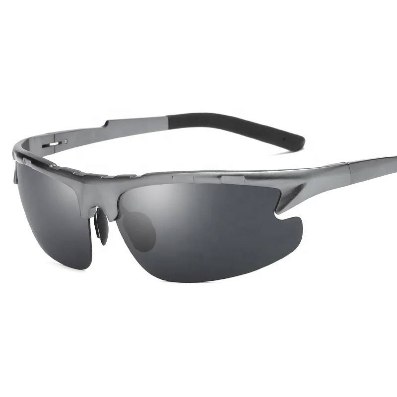 

Aluminum magnesium alloy driving men's half-frame polarized sunglasses, 4 colors