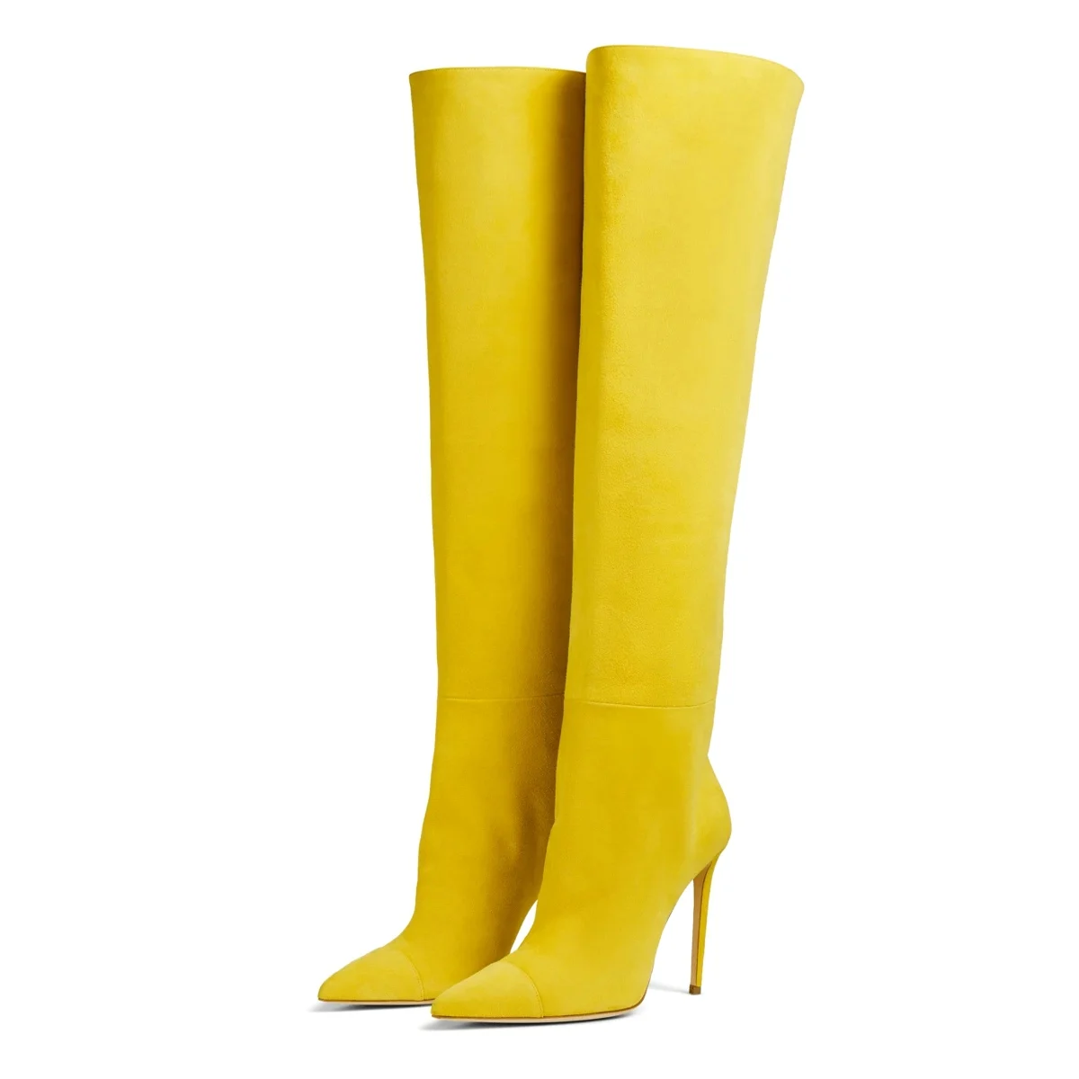 

Sexy Ladies Winter High Heels Tube Long Boots Fashion Slip on Suede Knee High Women Boots, Can customized color