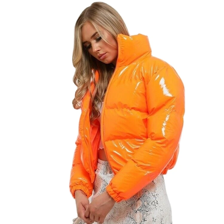 

Factory Wholesale Custom Ladies High Fashion Long Sleeve Shiny Puffer Down Coat Cotton Bubble Women's Coats, Customized color