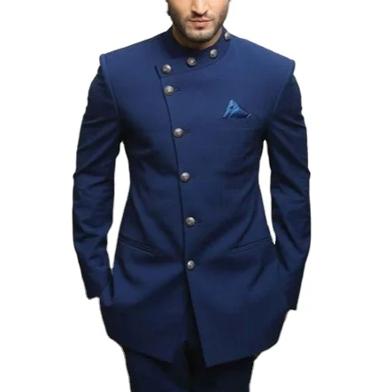 

LL103 Latest Design Navy Blue Men's Jacket Pants Indian Style Groom Wedding Tuxedo Party Custom Suit men tuxedo slim fit suit, Per the request