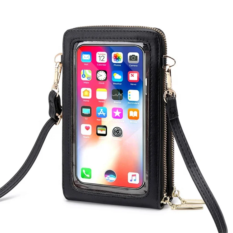 

baellerry mobile phone touch screen crossbody bags with coin credit card slot, Red or customized color