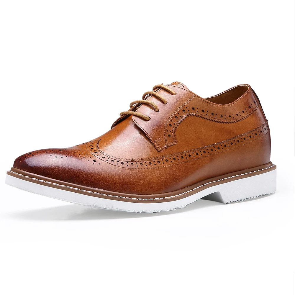 

Latest wholesale high quality Real Leather Men Height Increasing Casual Shoes