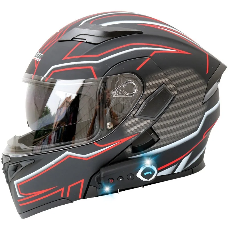 

Yoursjoys Manufactory Customize DOT Flip up Motorcycle helmet double lens Earphone open face helmets