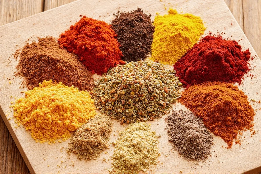 Spice jars arranged on a wooden shelf