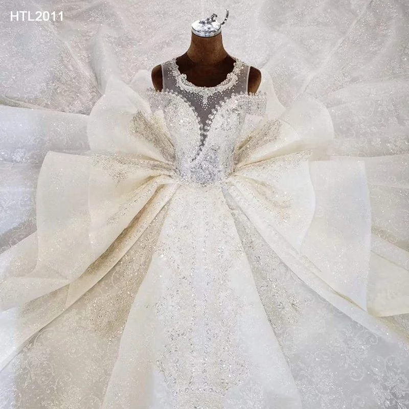 

Jancember HTL2011 O Neck Lace Women elegant 2020 Bridal Gowns Wedding Dress, Champagne