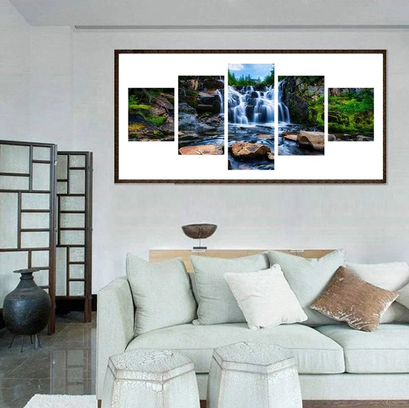 Customized High Quality Canvas Art Prints Natural Landscape Art 5 Sets