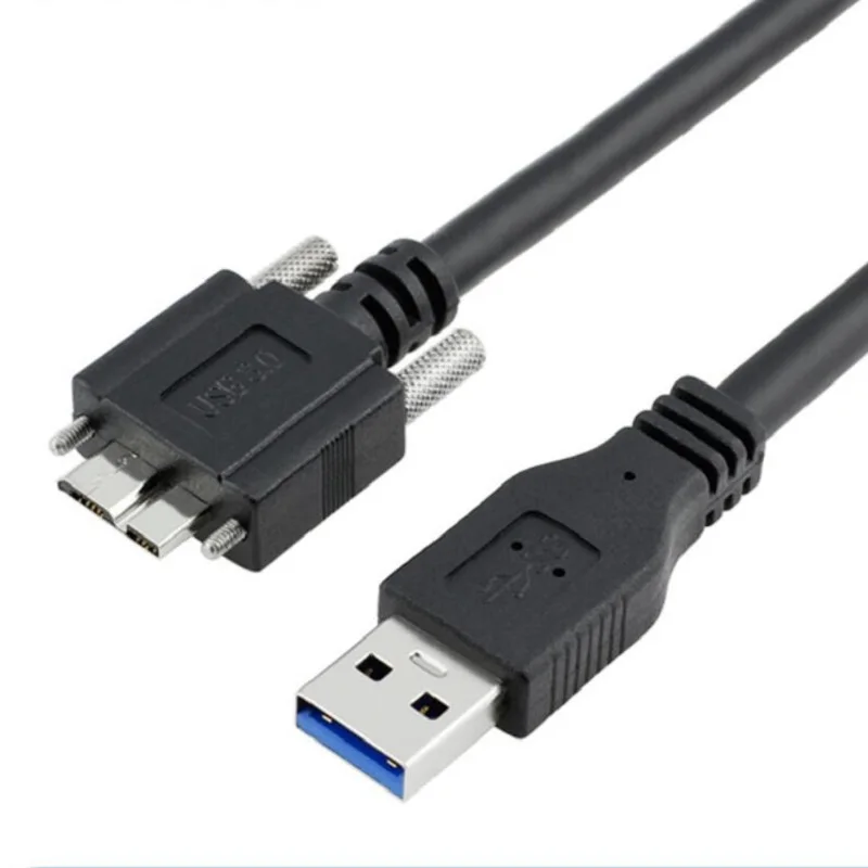 

SLR camera mobile HDD data cable usb 3.0 micro b cable with locking screw, Black or oem