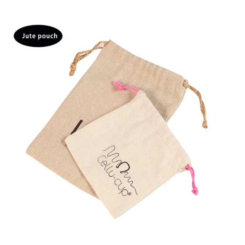 

Nature jute pouch bag gift sack burlap drawstring bags, Natural/customized color