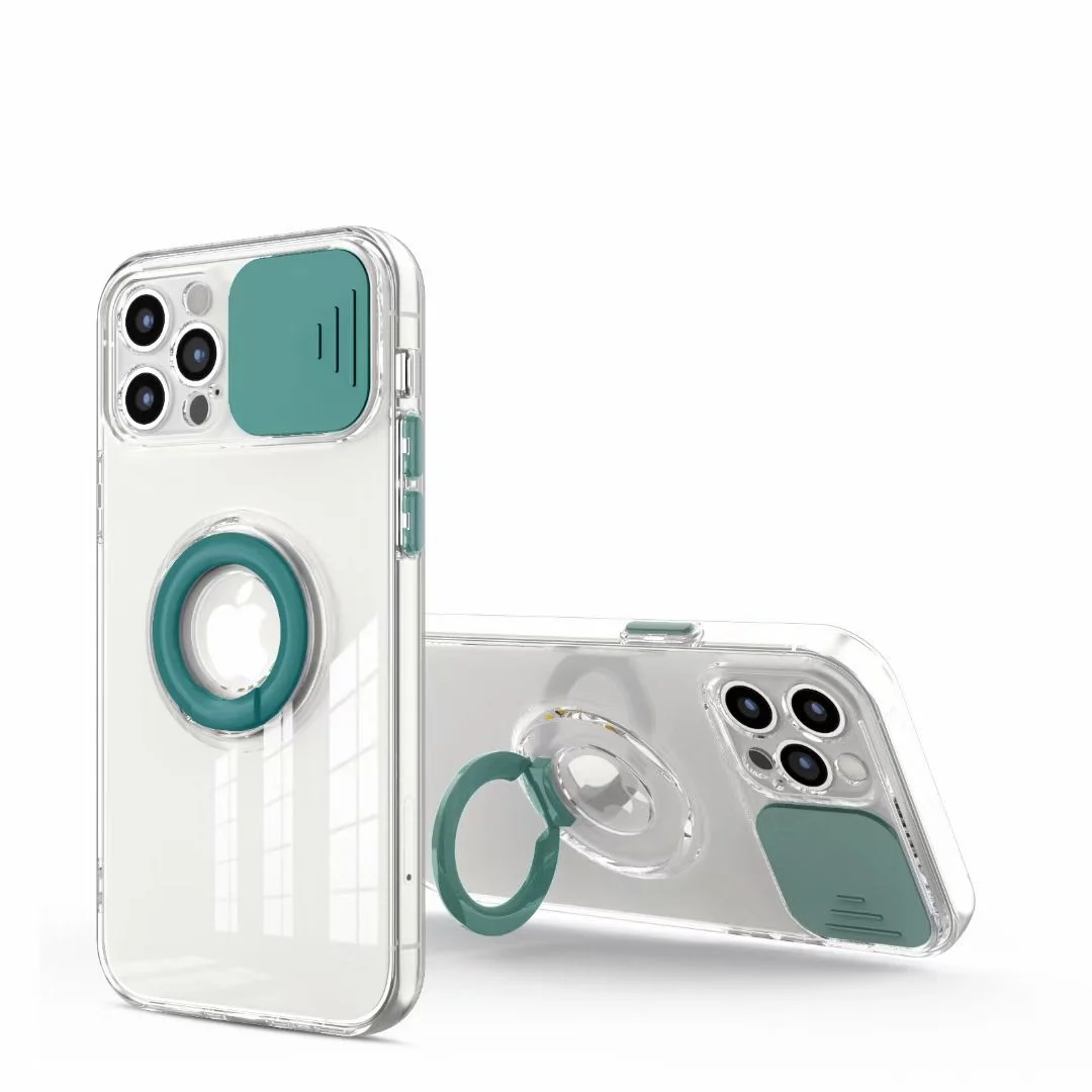 

Two-in-one push window bracket, a transparent contrast color mobile phone case for iPhone 12, 10 colors