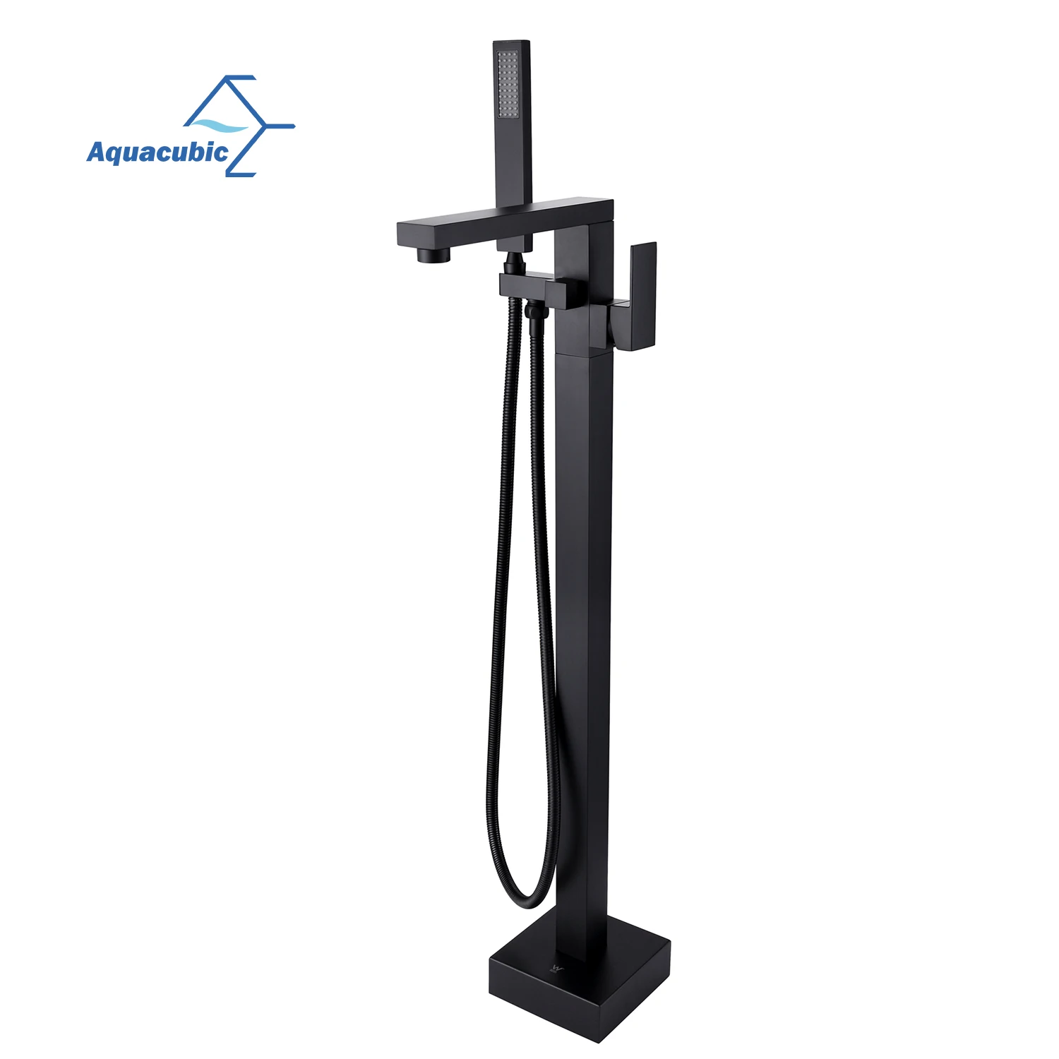 

Ready to Ship from American Black Single Handle Floor Mounted Freestanding Tub Filler with Handshower