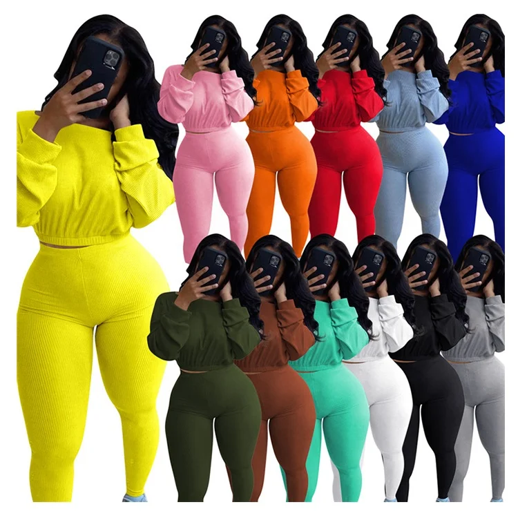 

Joggers Sweatsuit Long Sleeve Tops Leggings Tracksuit Clothing Fall Women Sets Two Piece, Multiple colors to choose