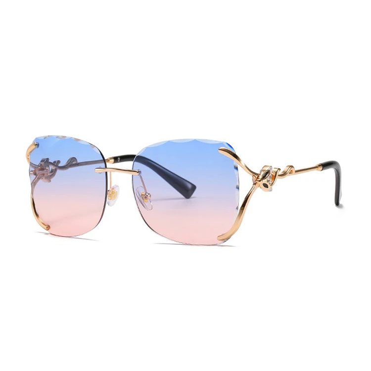 

Metal Frame Fashion Shades Sunglasses Rimless Sunglasses Fox Fittings Rhinestone Womens UV400 PC