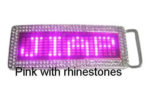 eastar Green Metal Frame LED DIY Text Name Flash Scrolling Belt Buckle for Party Disco Use 