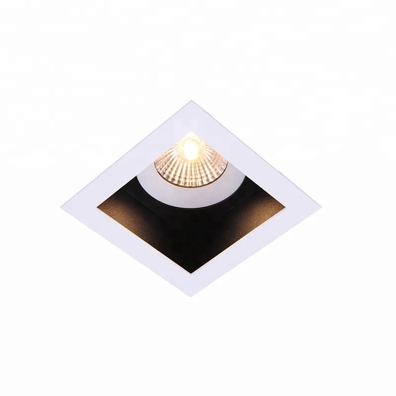 Square IP44 Double Color COB Deep Recessed Trimless Down Light 10W Led  Downlights