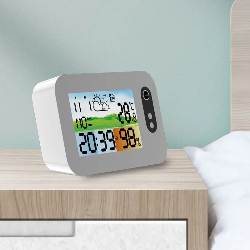 

Electric Lighted Bedside Table Clocks With Snooze Function, Black, white, custom