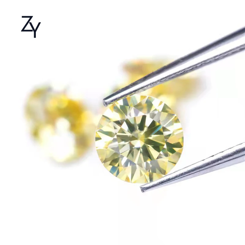 

ZHUANGYEE Fancy Yellow Gold Round Brilliant Cut Lab grown Synthetic Diamond stones 1.0 Carat  Loose gemstone Moissanite