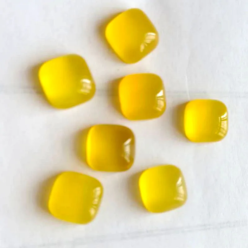 

Factory Price supply yellow agate square cabochon top quality chalcedony cabochon