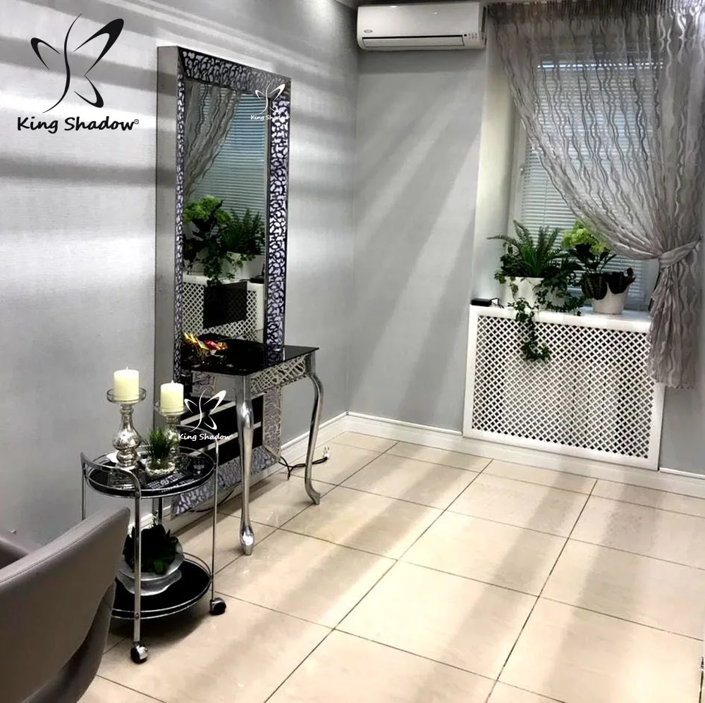 

King shadow Make up Lighted Hair Salon Mirror Station