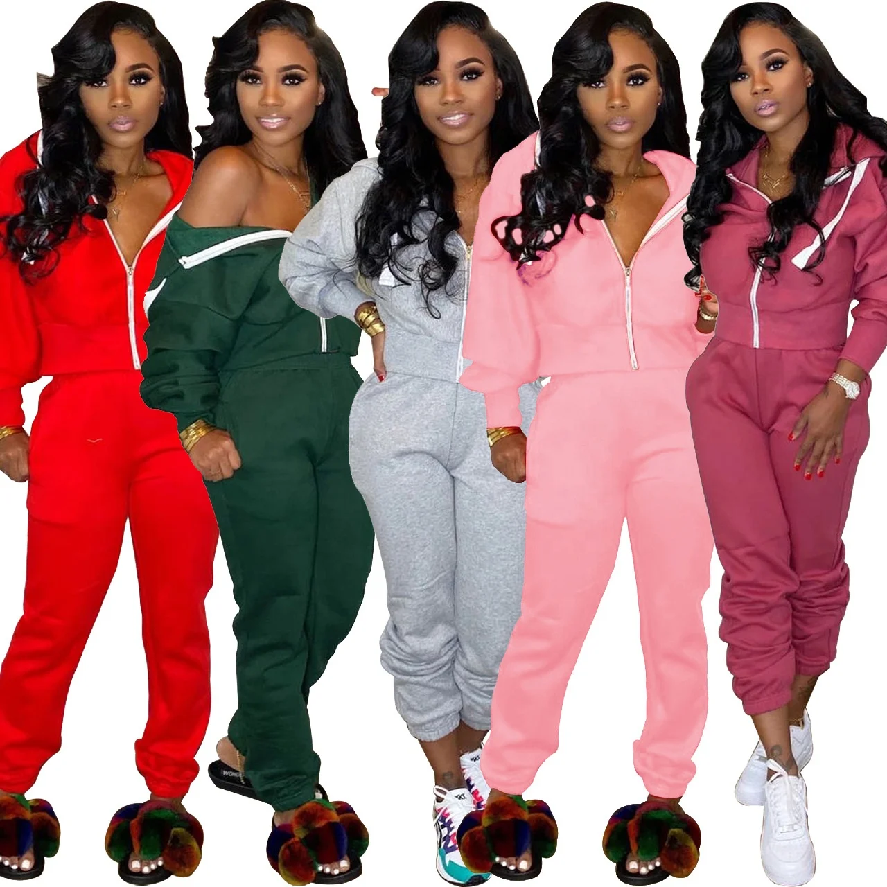 Wholesale Fall Jogging Sweat Suits Set Women Tracksuits Sweatsuit ...