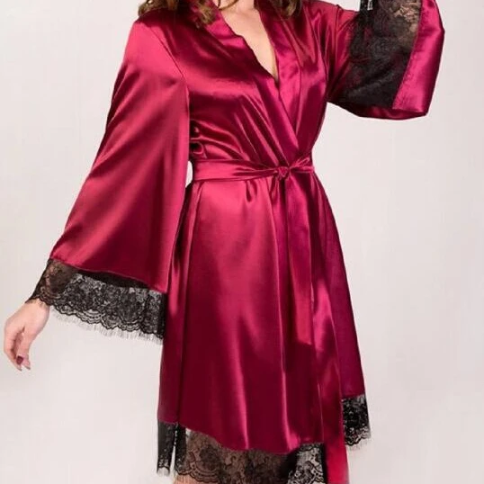 

high quality lady satin silk dress sleepwear robes women pajamas nightdress sexy