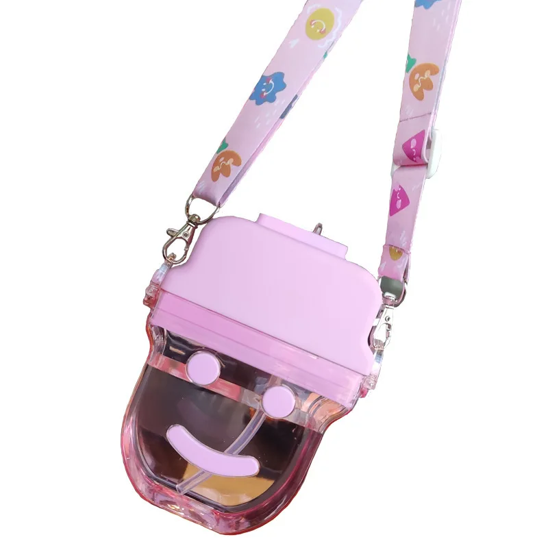 

Madou Outdoor Portable Ice-Cream Smile Face Cup Children BPA Free Plastic Water Bottle, 4 colors