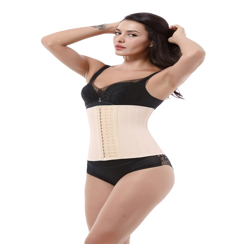 

Underbust Latex Sport Girdle Waist Trainer Corset Breathable Body Shaper With Holes, Black and white