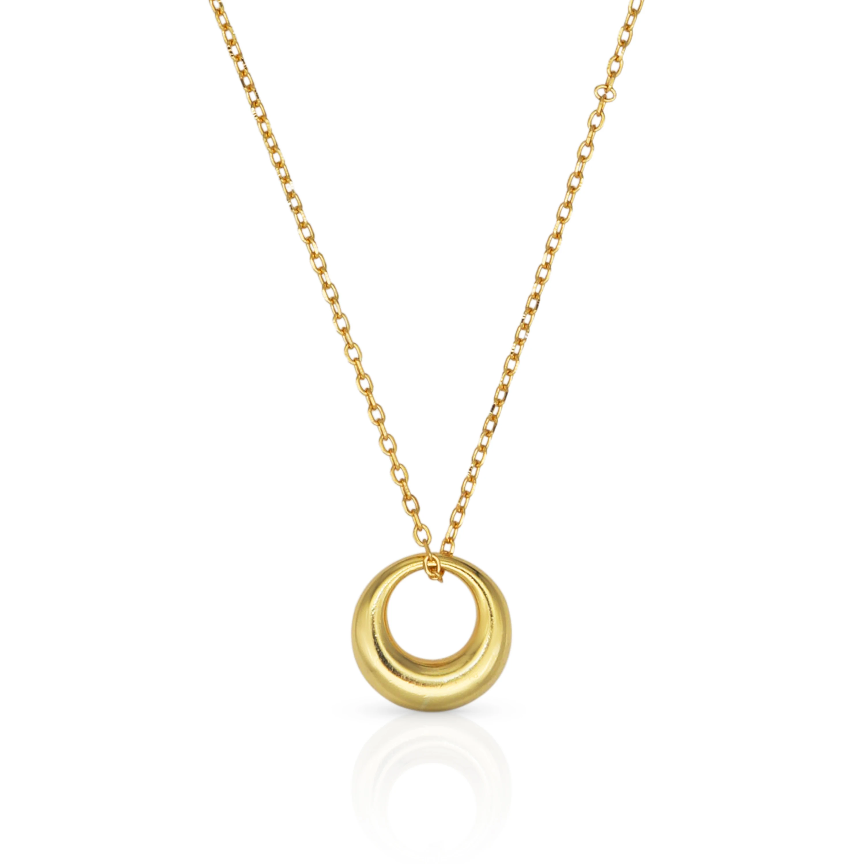 Chris April 925 Sterling silver 18K gold plated Minimalist concentric circles pendant necklaces