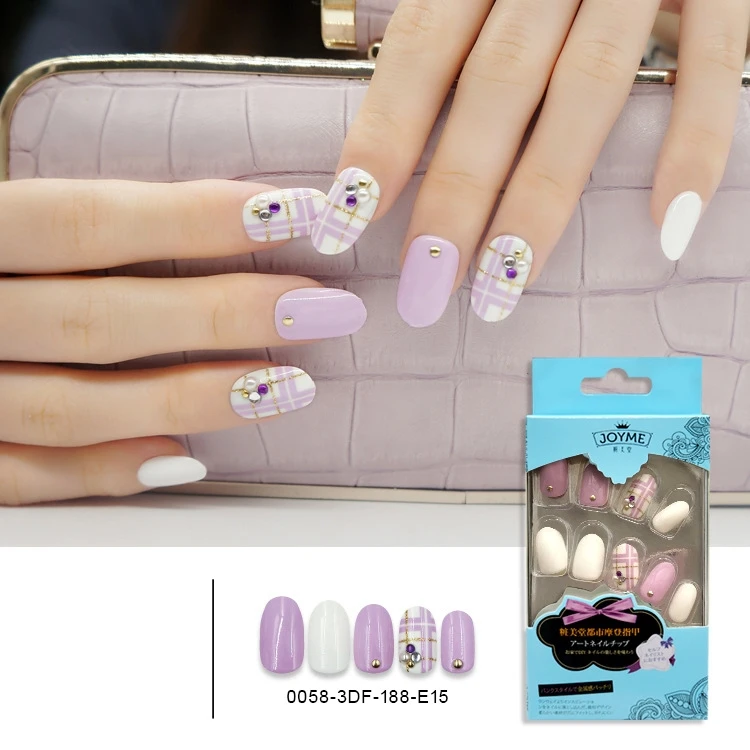 

Rhinestone bride trendy press on nails false nails press on nails whole sale