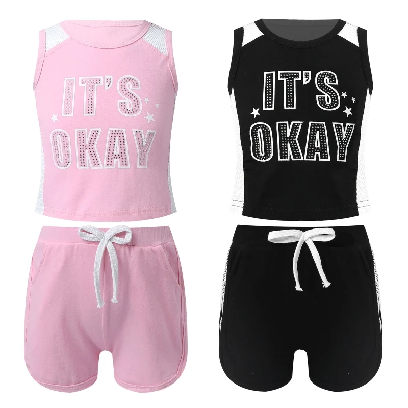 

Luxury Summer Sport Suit Girls 2Pcs Letters Print Running Workout Top Shorts Set Casual Tracksuit