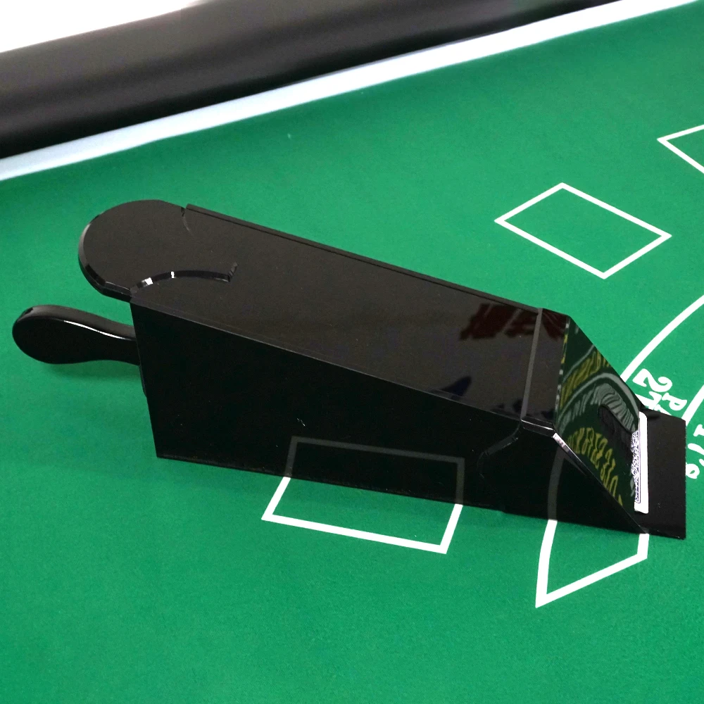 Casino Equipment Holds up to 8 Packs of Poker Cards  Acrylic Dealer Shoe Full Black with Paintbrush for Gambling Game